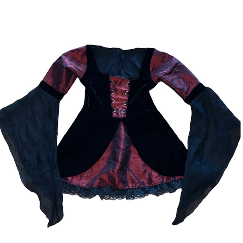vamp gothic velvet mini long sleeve dress